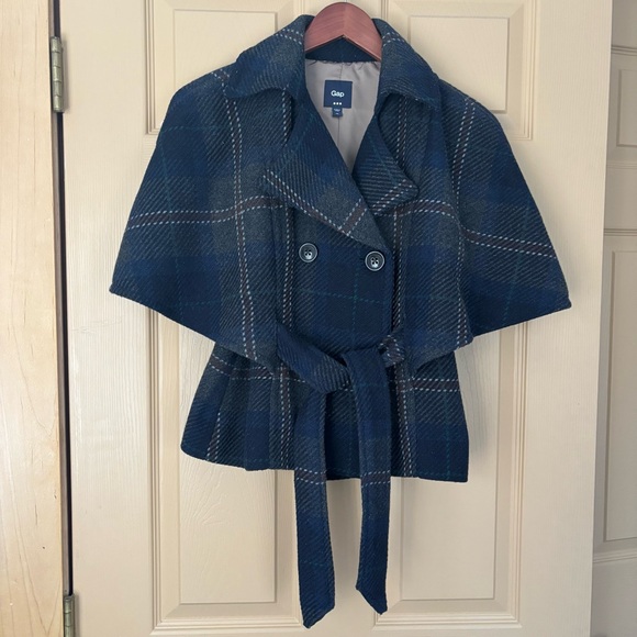 GAP Jackets & Blazers - GAP | Navy Wool Blend Dark Academia Preppy Cottagecore Caplet Jacket | Size XS